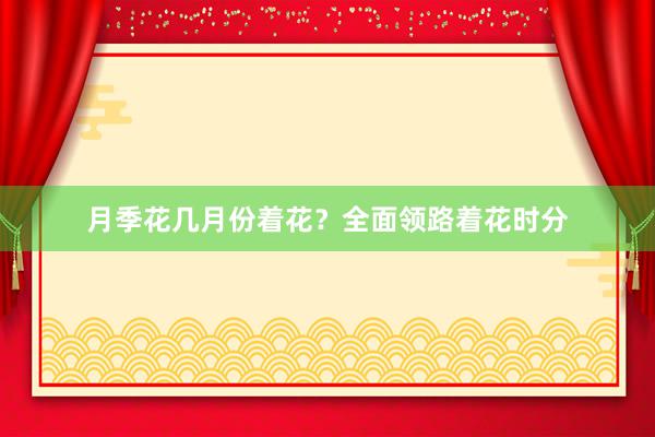 月季花几月份着花？全面领路着花时分