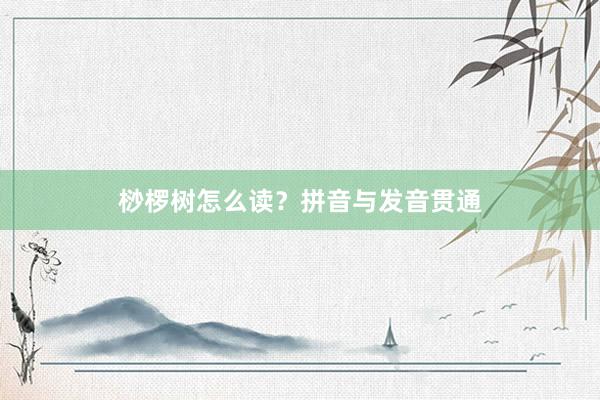 桫椤树怎么读？拼音与发音贯通