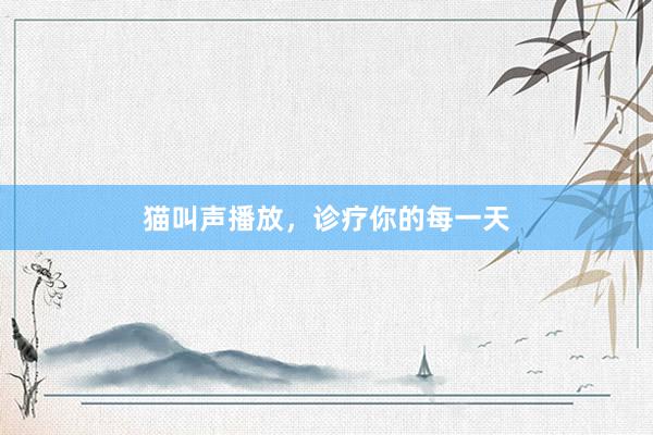 猫叫声播放，诊疗你的每一天