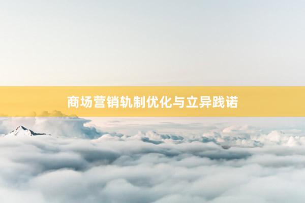商场营销轨制优化与立异践诺
